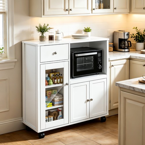 Sideboard with microwave shelf - microwave,