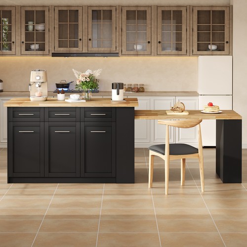 Extendable kitchen island with - extendable,