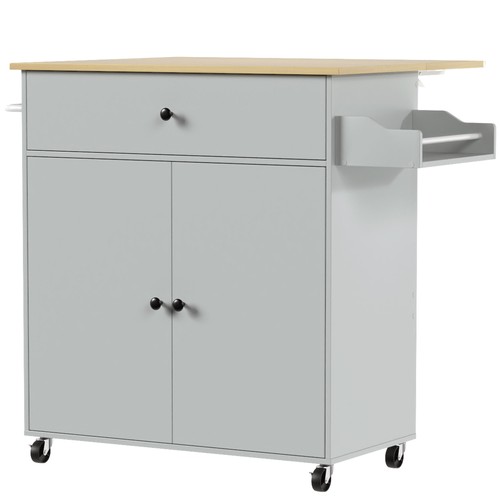 Kitchen island with drop leaf - kitchen,