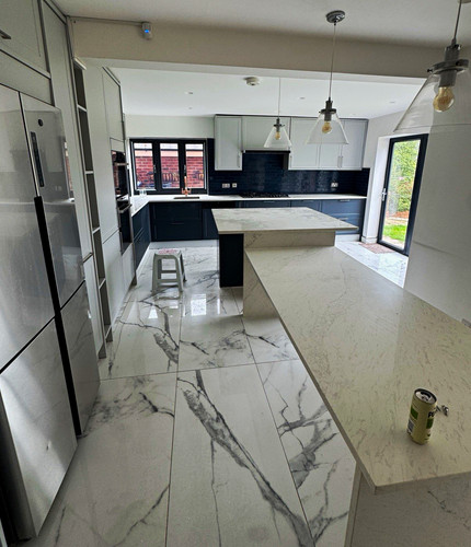 Modern grey white - modern, l-shape