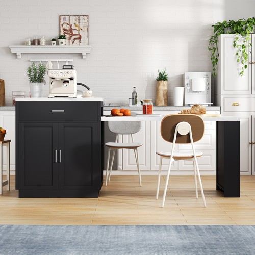Kitchen island with extendable - kitchen,