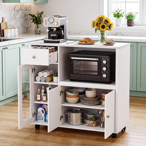 Sideboard with microwave - with, shelf