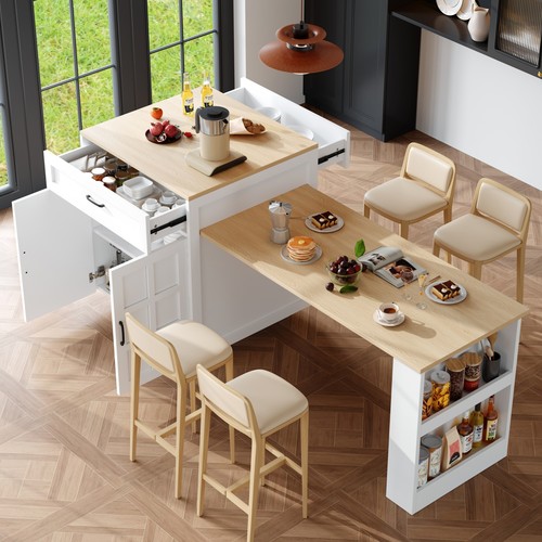 Extendable kitchen island - island, w/