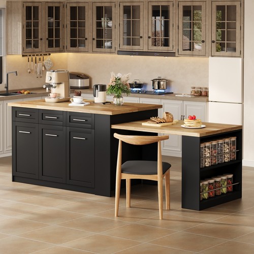 Kitchen island with pull out - kitchen,