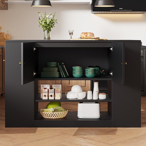 Kitchen island with foldable - island,