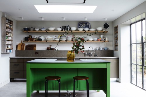 Kitchen island unit painted - kitchen,